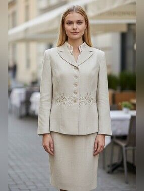 KASPER | ✨ Pale Pastel Green 💚 Skirt-Blazer Set | EUC ✨ size 10 P
